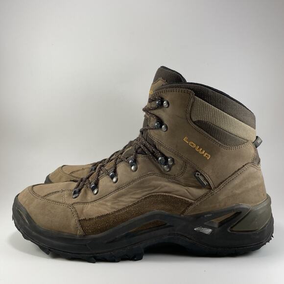 Lowa Renegade GTX Mid Hiking Boots Mens Size 15 Brown Goretex Waterproof Lace Up - Picture 3 of 14